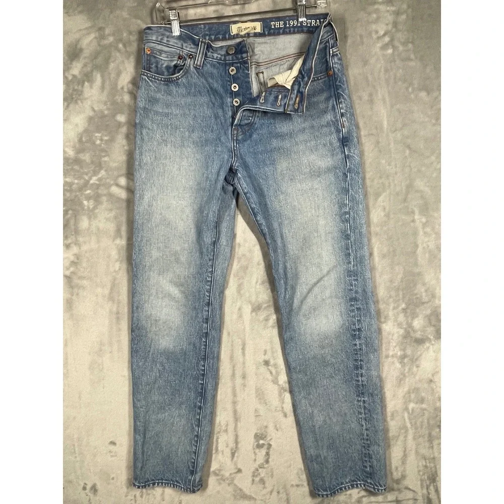 Madewell The 1991 Straight Leg Jeans Light Wash Button Fly DM8370 Mens 30x32